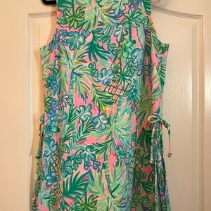 Lilly Pulitzer Tropical Print Sleeveless Romper Dress
